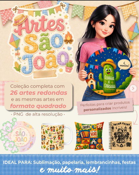 1 - ARTES SÃO JOÃO Festa Junina - Kit Digital - Imagem 1