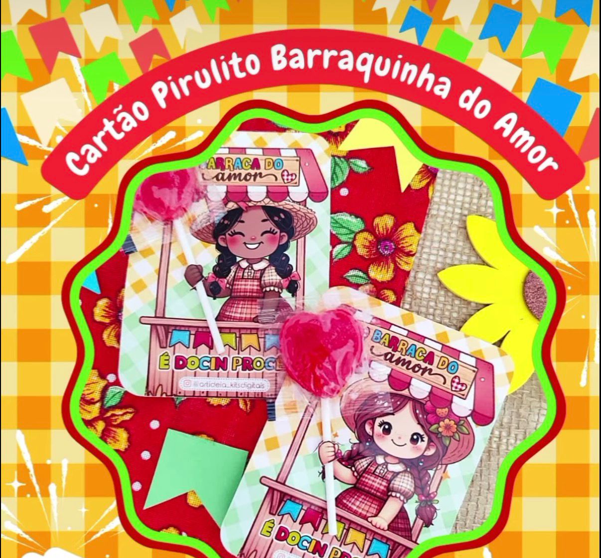 1 - Cartão Pirulito (Junino - São João) Cartão Pirulito - Festa Junina - Imagem 1