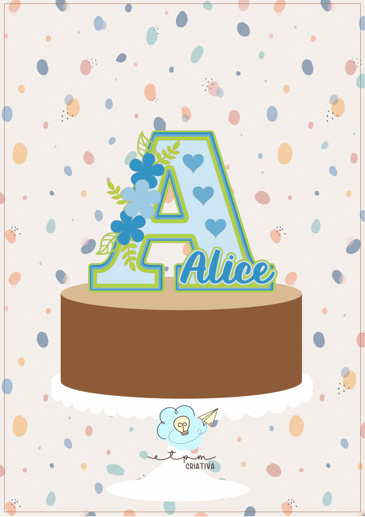 14 - Alfabeto Floral - Lopper Drive Topo de Bolo - Alfabeto - Imagem 1