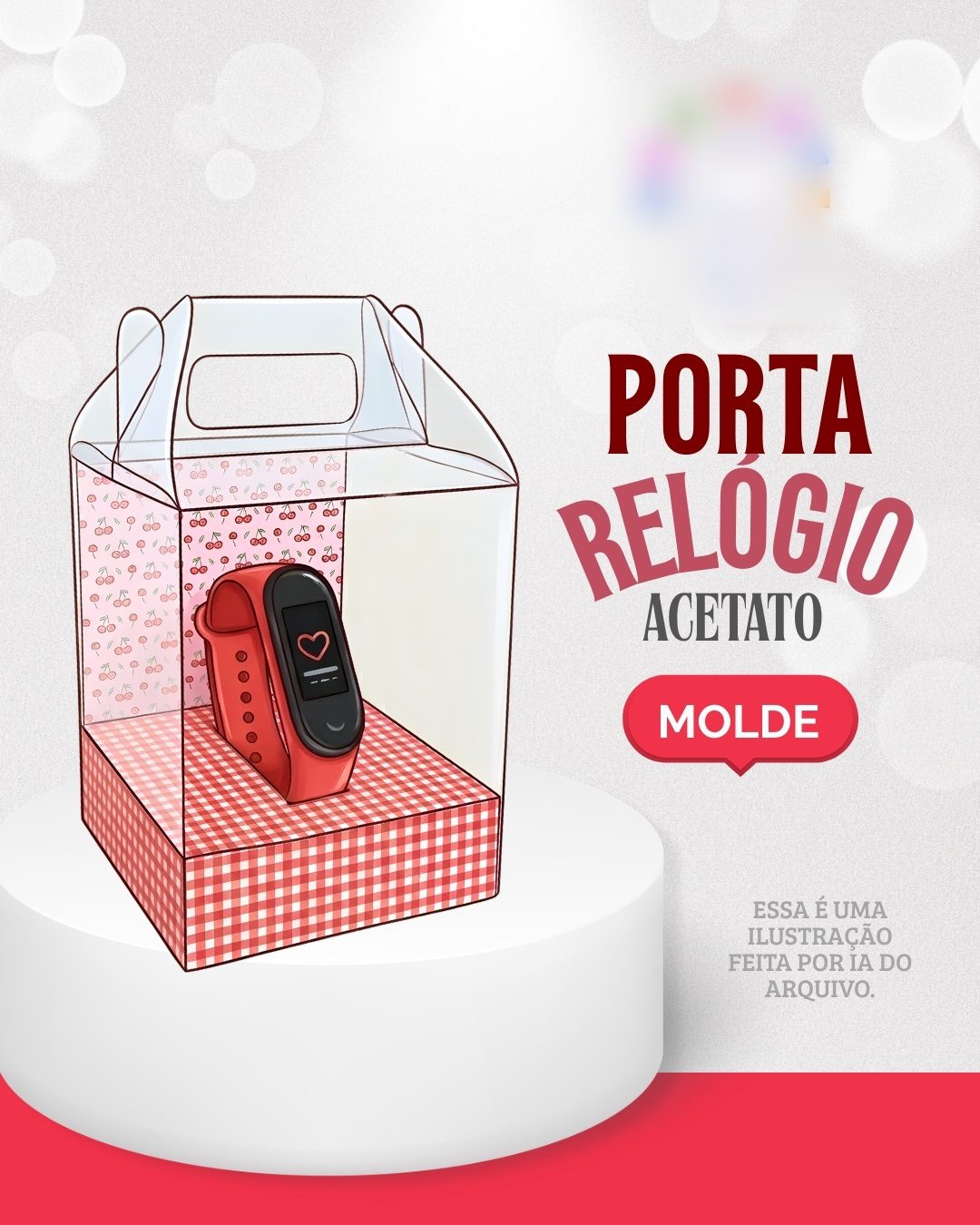 CAIXA RELÓGIO COM BASE Porta Relógio Acetato - Arquivo de Corte - Imagem 1