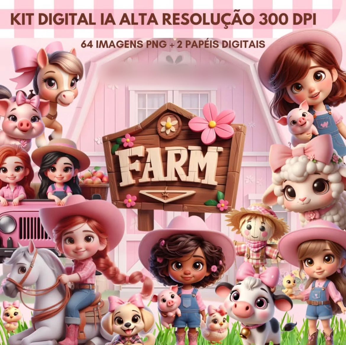 FAZENDINHA ROSA Fazendinha Rosa - Kit Digital - Imagem 1