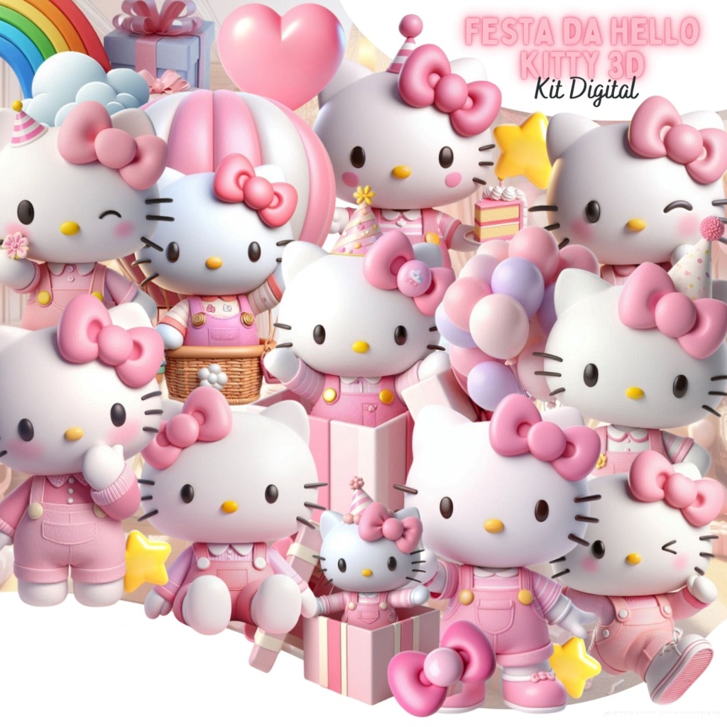 Festa da Hello Kitty 3D Festa da Hello Kitty - Kit Digital - Imagem 1