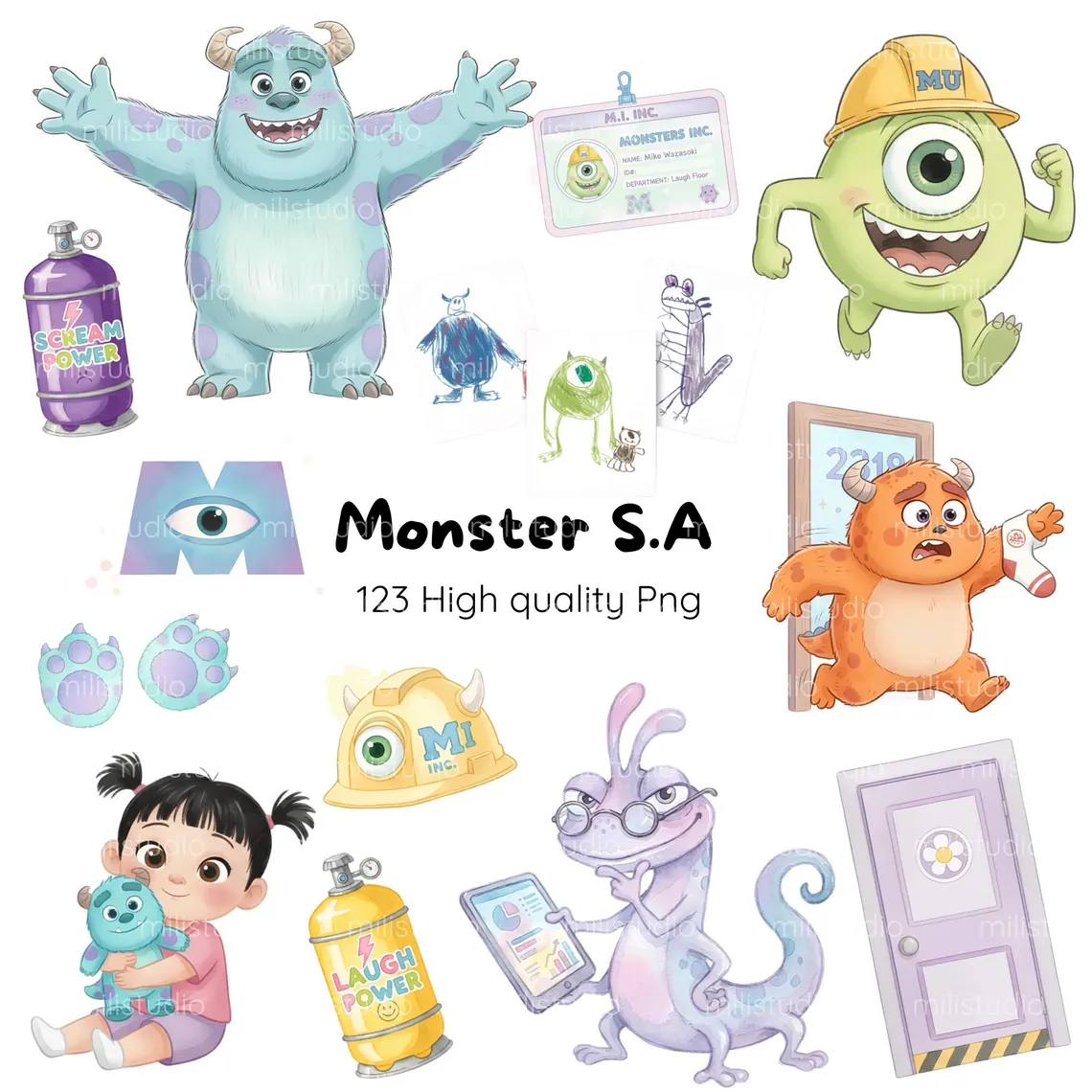 Monstros S.A. Aquarela Monstros S.A - Kit Digital - Imagem 1