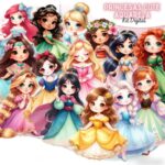 Princesas Aquarela - Kit Digital