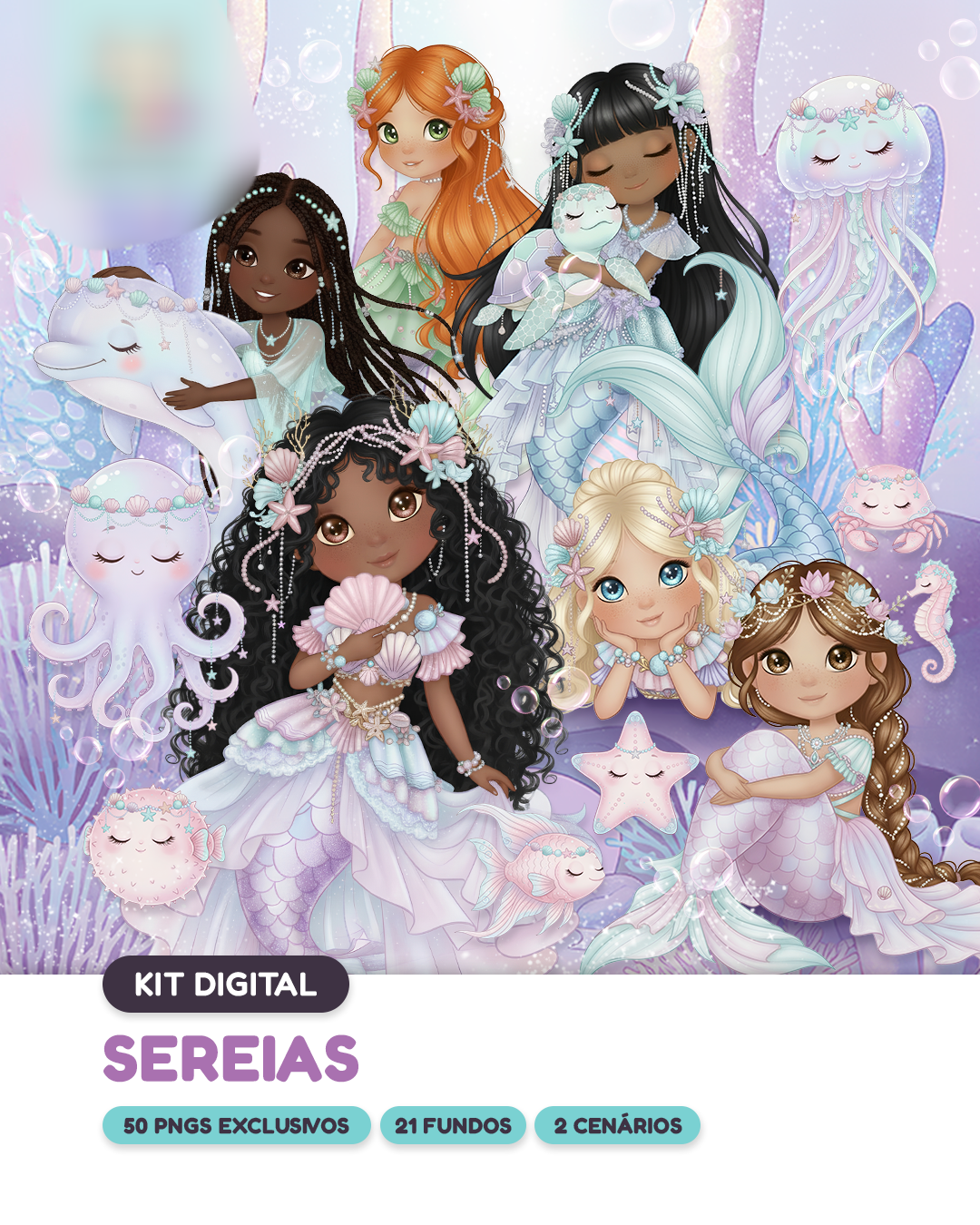 Sereias Sereias - Kit Digital - Imagem 1
