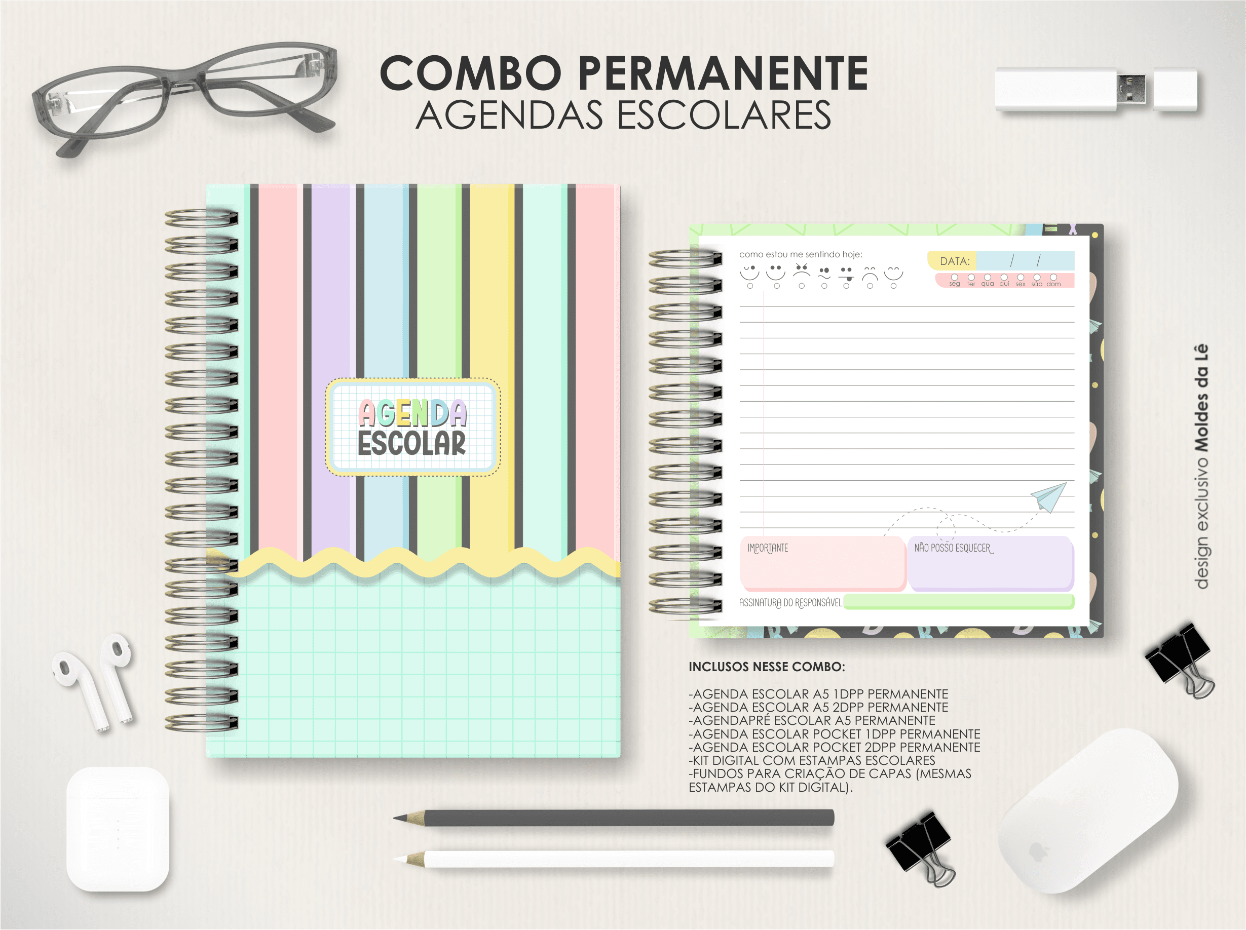 10 - Combo Permanente - Agendas Escolares Agendas Escolares Permanente - Combo - Imagem 1