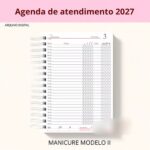 Agenda Manicure Modelo II 2027 - Encadernação