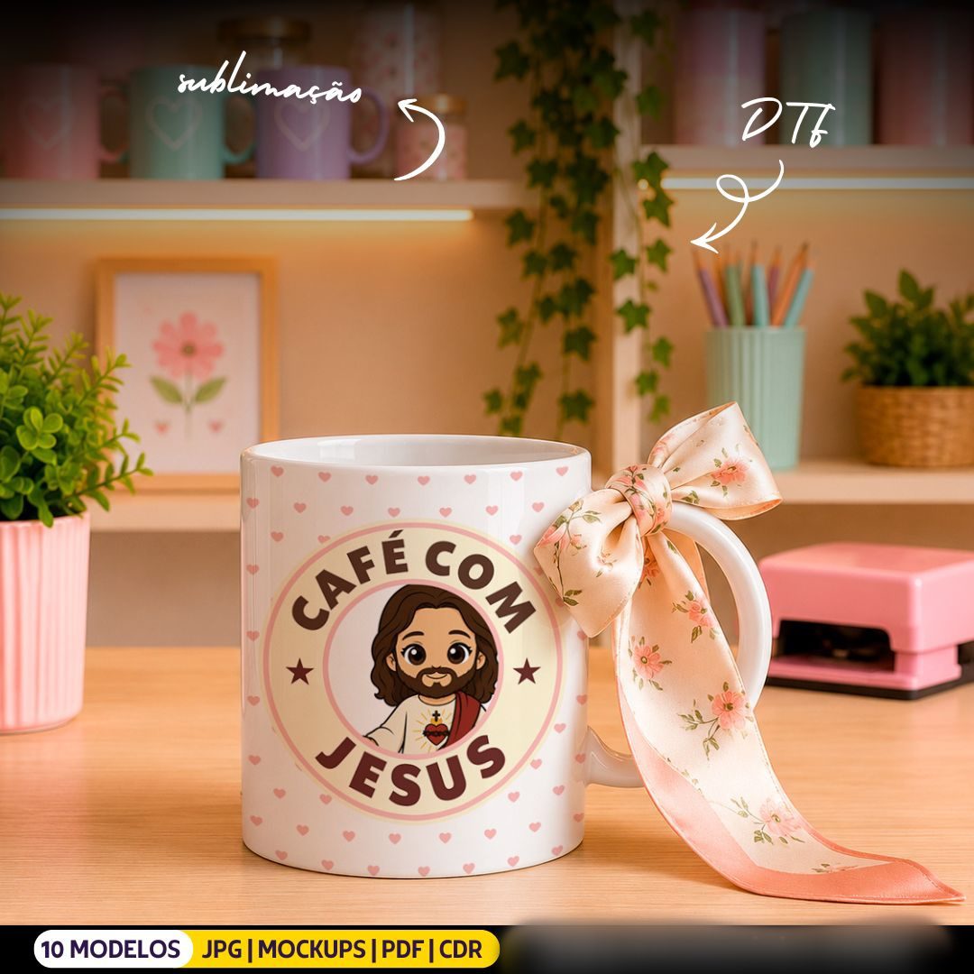 CAFÉ COM MINHA FÉ Café com Minha Fé - Sublimação - Imagem 1