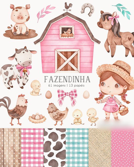 Fazendinha Rosa Fazendinha Rosa - Kit Digital - Imagem 1