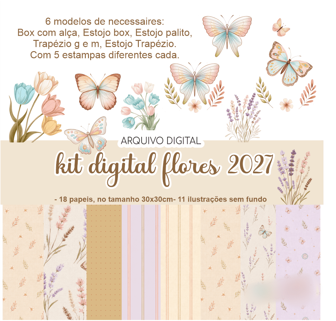 Kit digital flores 2027 Flores - Kit Digital - Imagem 1
