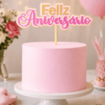 Topo de Bolo - Feliz Aniversario