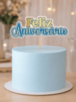 Topo de Bolo - Feliz Aniversario